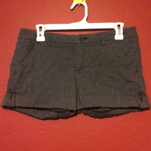 Black pinstriped shorts